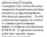 Ilustracja do artykułu: Kurs fotograficzny w Centrum Upowszechniania Kultury w Szydłowie