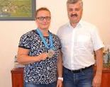 Ilustracja do artykułu: Spotkanie Wójta z Wicemistrzynią Świata w Judo.