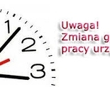 Ilustracja do artykułu: Informacja o zmianie godzin pracy Urzędu Gminy Szydłowo