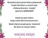 Ilustracja do artykułu: Podziękowanie darczyńcom akcji Podaruj dzieciom książkę